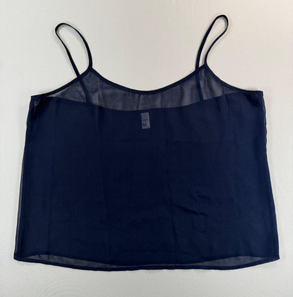 Chiffon by American Apparel Navy Blue Oversized Crop Tank Top (Women's M)